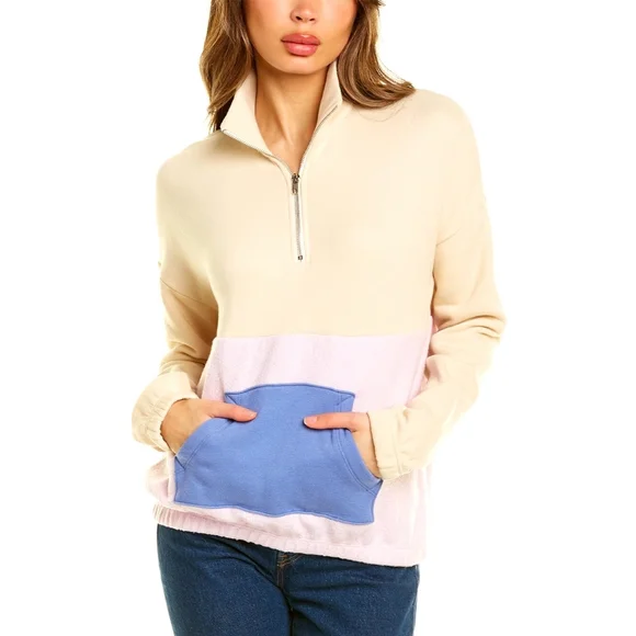 NWT Wildfox Lea Multicolor Womens M 1/2 Zip Pullover Sweatshirt - Picture 4 of 5